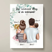 Charger l&#39;image dans la galerie, Der schönste Weg ist der Gemeinsame - Personalisiertes Familien Poster (Eltern mit 1-4 Kindern)
