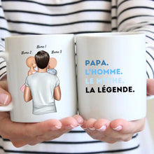 Charger l&#39;image dans la galerie, Papa, L&#39;homme, Le mythe, La légende - Mug personnalisé (Fête des pères, 1-4 enfants)
