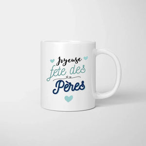 Joyeuse Fête des pères - Mok gepersonaliseerd (Fête des pères beker, 1-4 kinderen)