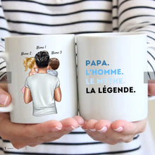 Charger l&#39;image dans la galerie, Papa, L&#39;homme, Le mythe, La légende - Mug personnalisé (Fête des pères, 1-4 enfants)
