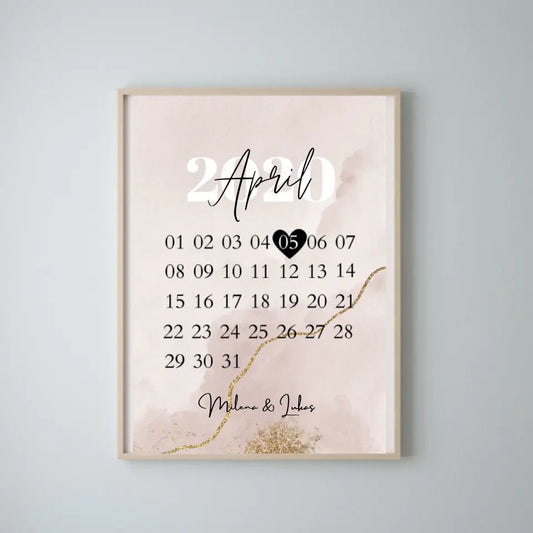 "Notre jour" Poster personnalisé pour anniversaire, mariage, jubilé, anniversaire de naissance