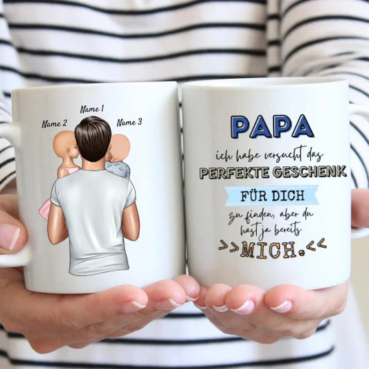 Cadeau parfait pour papa, tu m'as déjà - Mug personnalisé pour les pères (avec 1-4 enfants)