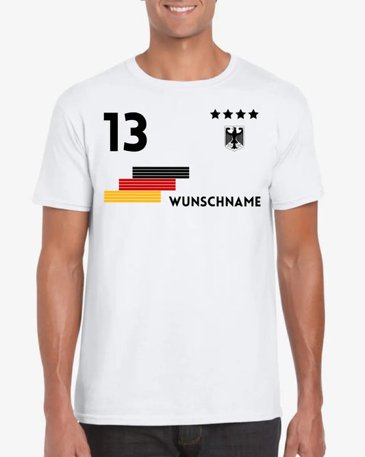 Voetbalshirt Duitsland - Gepersonaliseerd T-shirt voor voetbalfans (100% katoen, unisex)