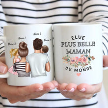 Afbeelding in Gallery-weergave laden, Elue plus belle maman du monde - Mug personnalisé (1-4 kinderen)
