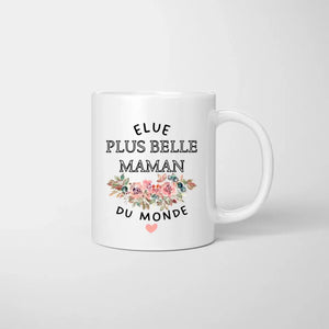 Elue plus belle maman du monde - Mug personnalisé (1-4 kinderen)