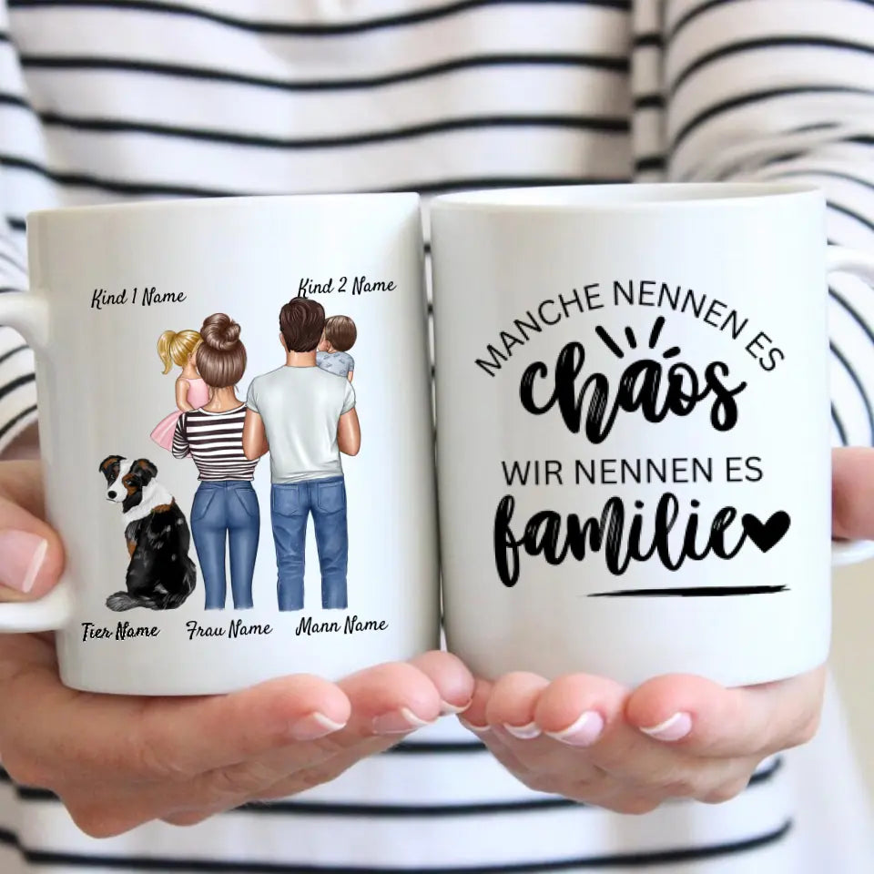 Meilleure tasse familiale - Tasse familiale personnalisée (1-4 enfants + animaux de compagnie) 