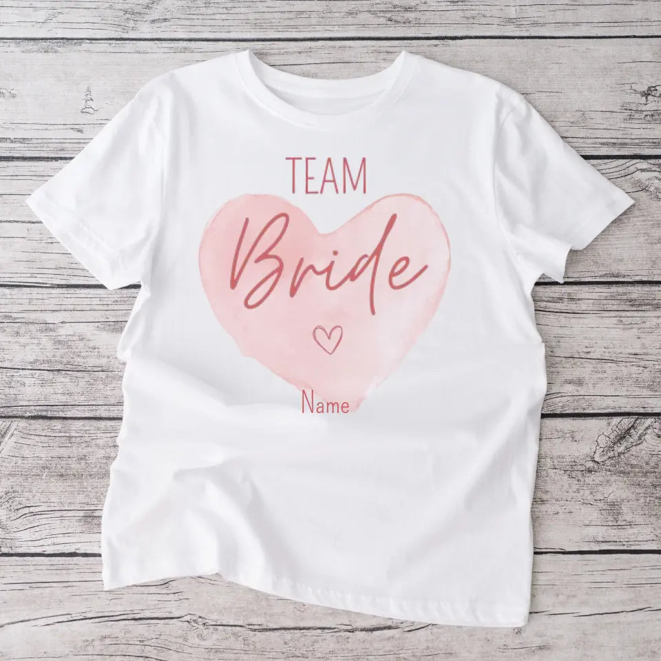 Gepersonaliseerd JGA T-Shirt Team Bruid, T-shirt Dames, Stag Party T-Shirt, T-shirt Bruidsmeisje - Gepersonaliseerd T-Shirt (100% Katoen, Unisex)