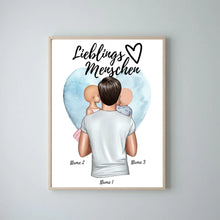 Afbeelding in Gallery-weergave laden, Papa, mijn favoriete persoon - Gepersonaliseerde poster (vader met 1-4 kinderen)
