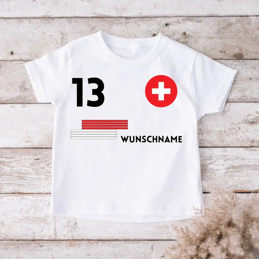 Zwitserland voetbalshirt kinderen individueel - gepersonaliseerd T-shirt voor kinderen (100% katoen)