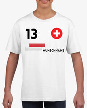 Afbeelding in Gallery-weergave laden, Voetbal EM 2024 Zwitserland Jersey Kinder individueel - Gepersonaliseerd T-shirt voor kinderen (100% katoen)
