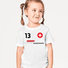 Charger l&#39;image dans la galerie, Maillot de football EM 2024 Suisse individuel pour enfants - T-shirt personnalisé pour enfants (100% coton)
