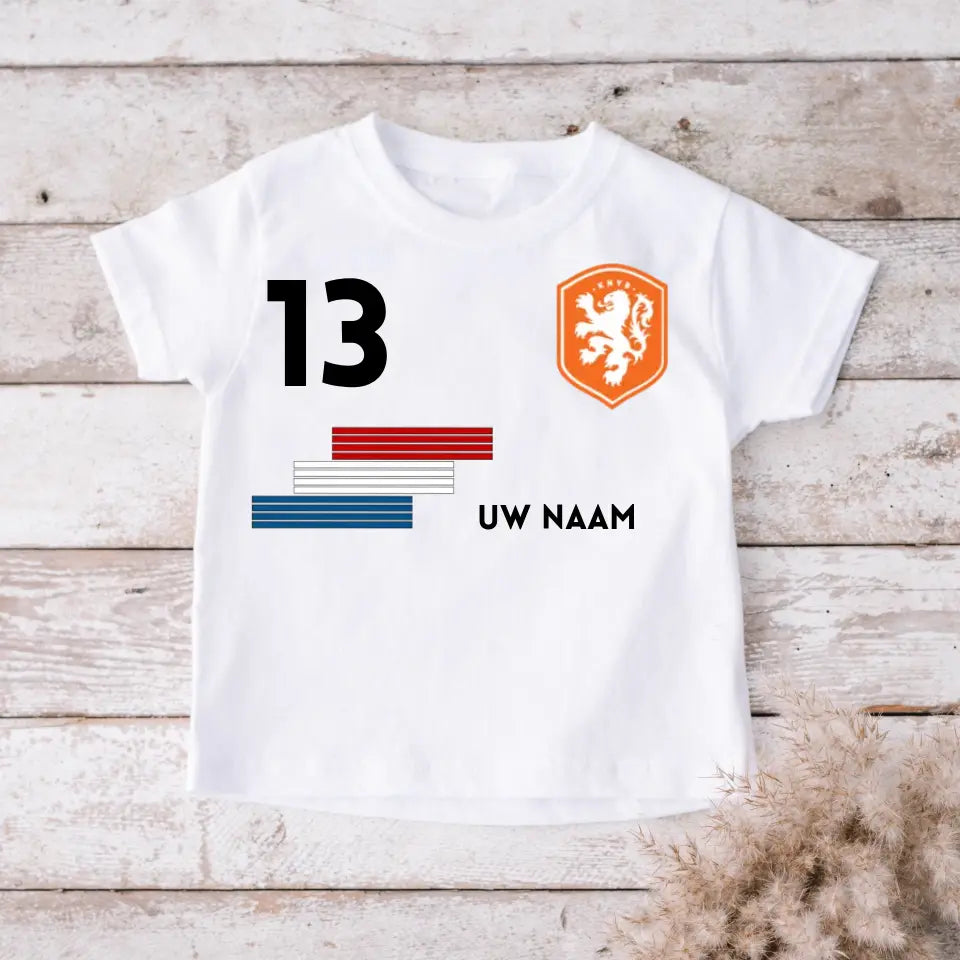 Maillot de football néerlandais pour enfant - T-shirt personnalisé pour enfant (100 % coton)