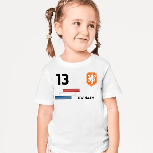 Maillot de football néerlandais pour enfant - T-shirt personnalisé pour enfant (100 % coton)
