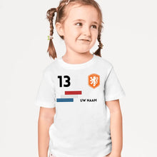 Charger l&#39;image dans la galerie, Voetbal EM 2024 Pays-Bas Chemise individuelle pour enfants - T-shirt personnalisé pour enfants (100% Katoen)
