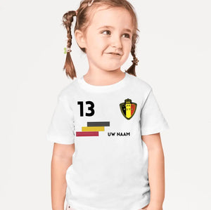 Voetbal EM 2024 België shirt kinder individueel - gepersonaliseerd T-shirt voor kinderen (100% katoen)