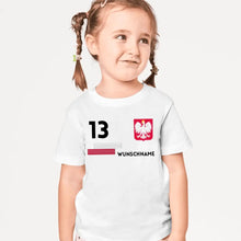 Afbeelding in Gallery-weergave laden, Voetbal EM 2024 Polen T-shirt voor kinderen individueel - gepersonaliseerd jersey voor kinderen (100% katoen)
