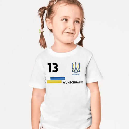 Voetbal Oekraïne T-shirt voor kinderen op maat - Gepersonaliseerd shirt voor kinderen (100% katoen)