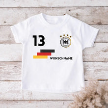 Charger l&#39;image dans la galerie, Maillot pour enfants EM Allemagne - T-shirt personnalisé pour enfants, football EM 2024 (100 % coton, numéro individuel et nom souhaité)
