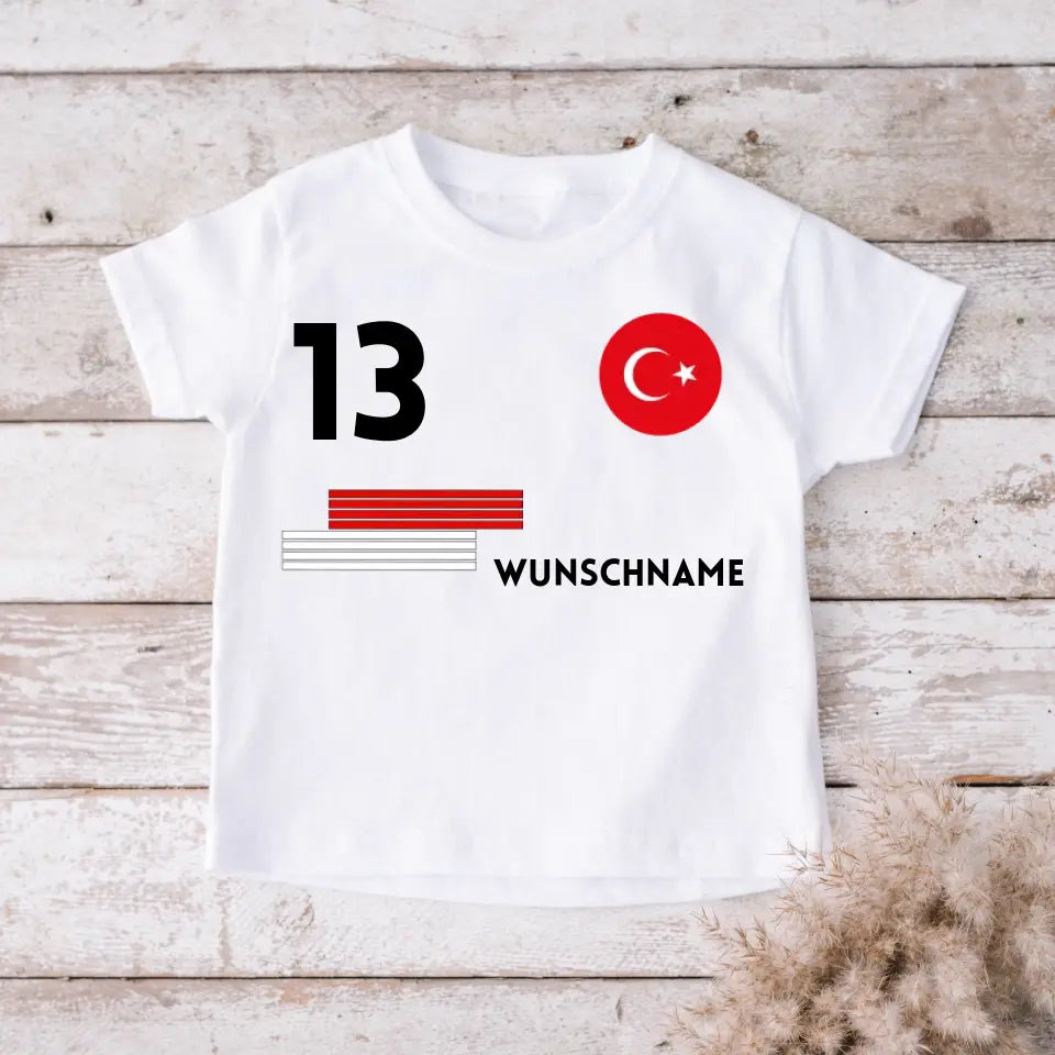 Voetbal Turkije tenue kinderen individueel - Gepersonaliseerd T-shirt voor kinderen (100% katoen)