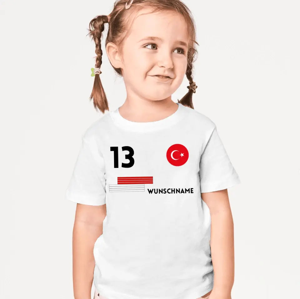 Voetbal Turkije tenue kinderen individueel - Gepersonaliseerd T-shirt voor kinderen (100% katoen)