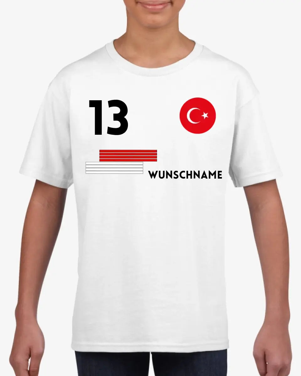 Voetbal Turkije tenue kinderen individueel - Gepersonaliseerd T-shirt voor kinderen (100% katoen)