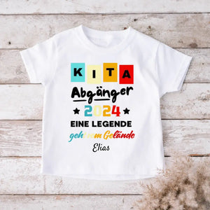 Kita diplômé 2024, une légende quitte la région - T-shirt personnalisé pour enfants, étudiants, scolarisation (100% coton)