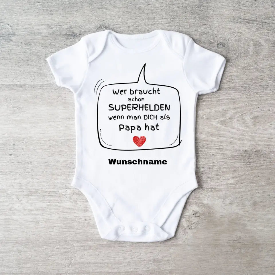 Papa super-héros - Onesie/Romper personnalisé pour bébé, coton 100% biologique