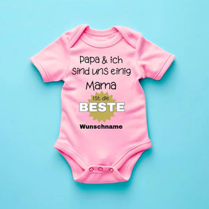 Mama is de beste - Gepersonaliseerde baby onesie/romper, 100% biologisch katoen