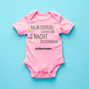 MIJN OUDERS ZIJN NU OOK S NIGHT BESCHIKBAAR - Combinaison bébé personnalisée, body bébé 100% coton biologique