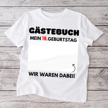 Afbeelding in Gallery-weergave laden, Gastenboek Verjaardag - Gepersonaliseerd T-shirt om op te schrijven (100% katoen, unisex)
