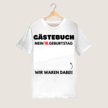 Afbeelding in Gallery-weergave laden, Gastenboek Verjaardag - Gepersonaliseerd T-shirt om op te schrijven (100% katoen, unisex)
