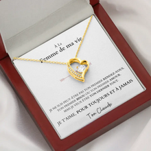 Charger l&#39;image dans la galerie, Je t&#39;aime, pour toujours et à jamais - Collier avec pendentif coeur &amp; carte personnalisée
