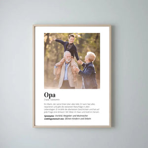 Fotoposter "Definitie" - Persoonlijk geschenk "Opa".