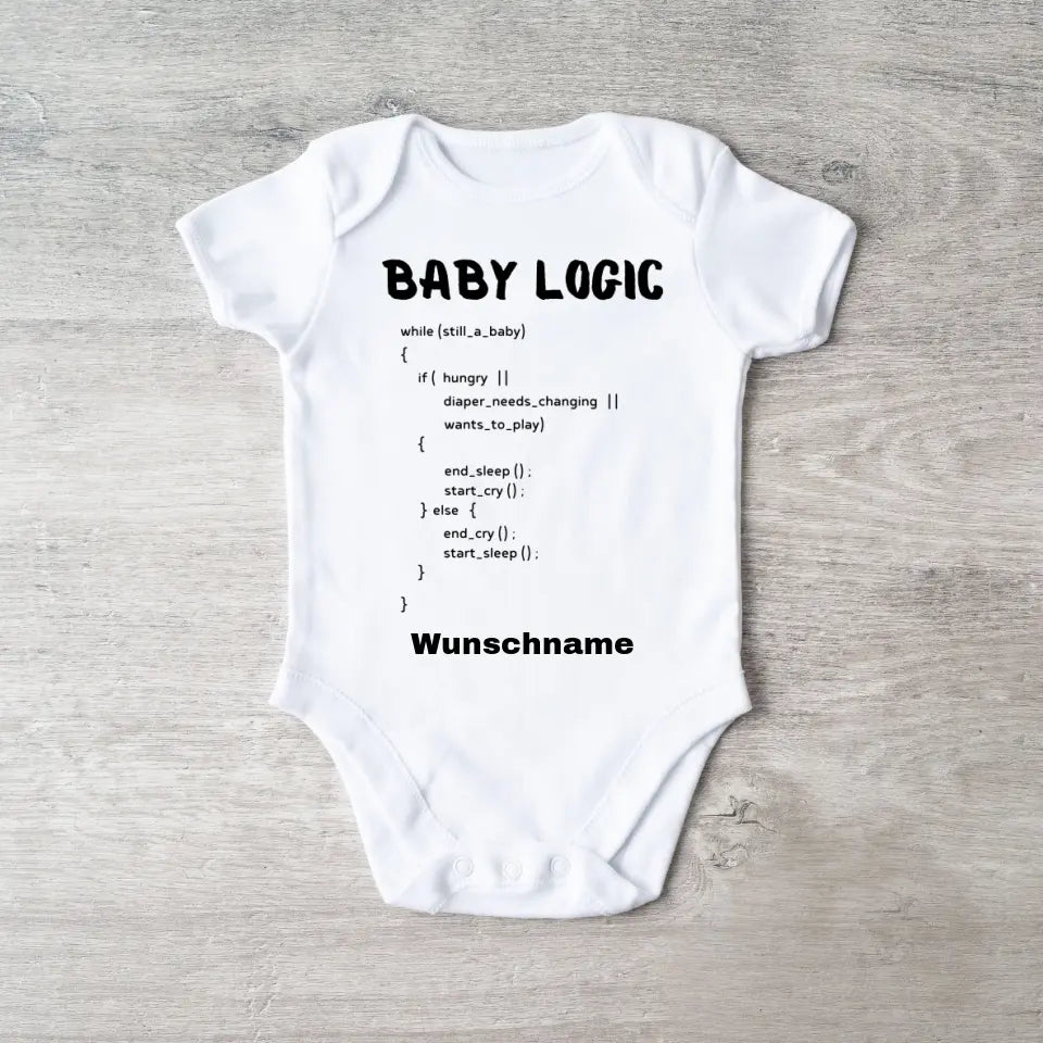 Baby Logic, IT-instructies - Gepersonaliseerde baby onesie/romper, 100% biologisch katoen