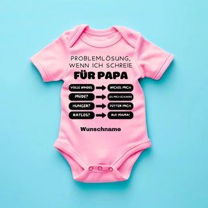 Problemen oplossen voor papa - Gepersonaliseerde baby onesie/romper, 100% biologisch katoen