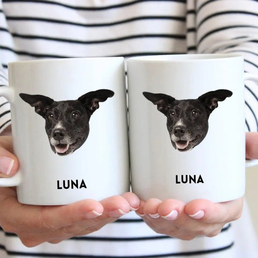 Mug personnalisé photo d'animal de compagnie (visage sur tasse)