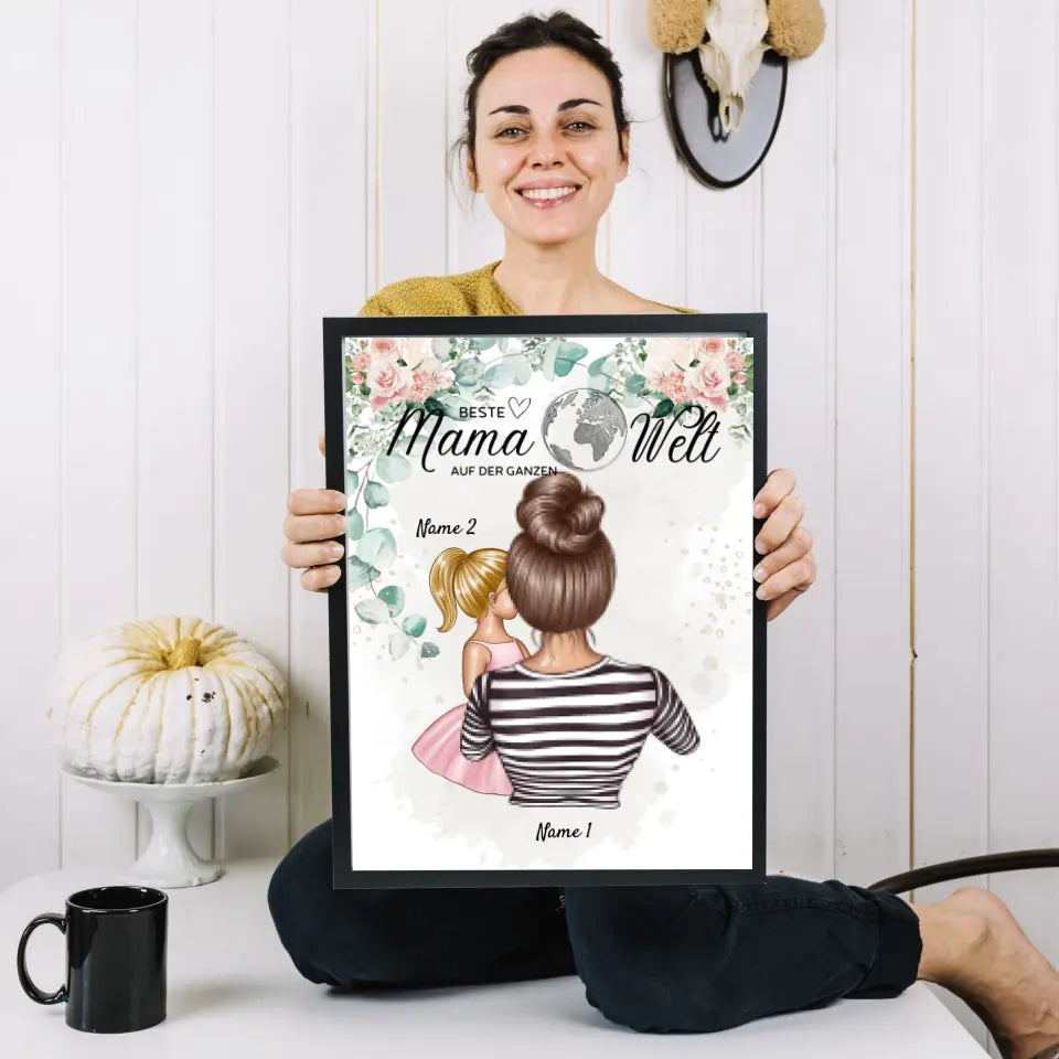 La plus belle façon est ensemble - Affiche personnalisée Fête des Mères (Maman avec enfants) 