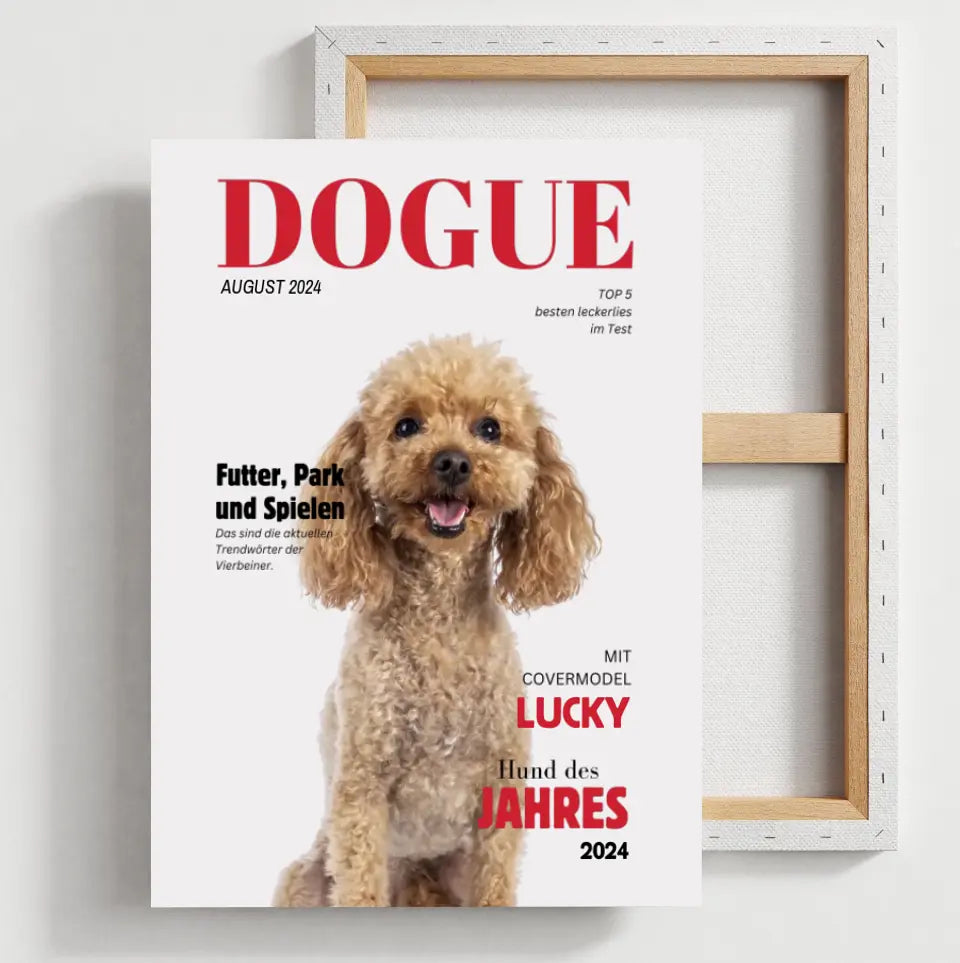 Affiche personnalisée pour animaux de compagnie - Dog Magazine avec photo de votre animal de compagnie 