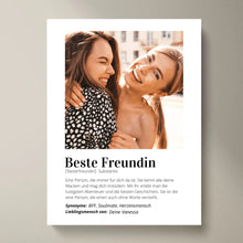 Afbeelding in Gallery-weergave laden, Fotoposter &quot;Definitie&quot; - Persoonlijk geschenk &quot;Beste vriend
