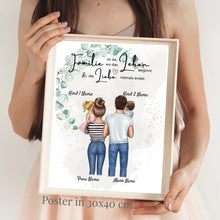 Afbeelding in Gallery-weergave laden, My Little Family - Gepersonaliseerde poster (ouders met 1-4 kinderen, baby&#39;s) 
