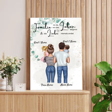 Afbeelding in Gallery-weergave laden, My Little Family - Gepersonaliseerde poster (ouders met 1-4 kinderen, baby&#39;s) 
