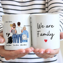 Afbeelding in Gallery-weergave laden, Gepersonaliseerde mok voor het hele gezin &quot;We are Family&quot; (1-4 kinderen + huisdieren) 
