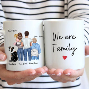 Gepersonaliseerde mok voor het hele gezin "We are Family" (1-4 kinderen + huisdieren) 