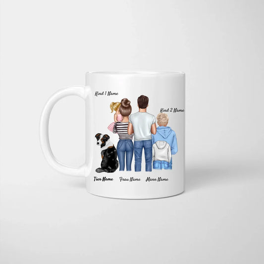 Mug personnalisé pour toute la famille "We are Family" (1-4 enfants + animaux) 