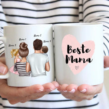 Charger l&#39;image dans la galerie, Parents avec enfants - Mug personnalisé (1-4 enfants), idée cadeau famille
