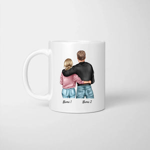 Rencontré, aimé, aimé - je te garde ! - Mug personnalisé pour les couples 