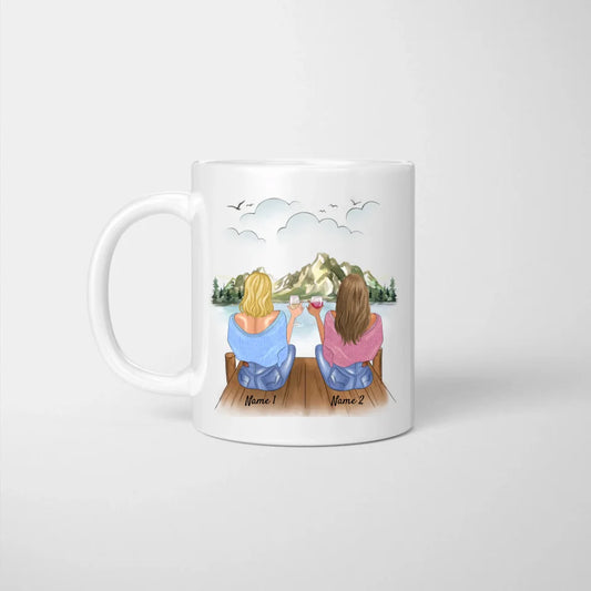 A binôme, Meilleurs collègues au bois - Mug personnalisé (2 à 4 personnes), cadeau individuel
