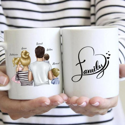 J'aime Noël mais tu m'aimes encore plus ! - Mug personnalisé pour toute la famille (1-4 enfants)