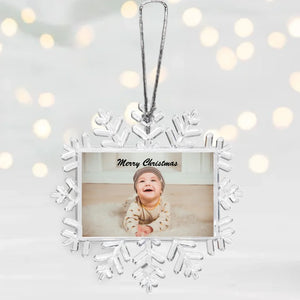 Flocon de neige personnalisé pour le sapin de Noël de bébé - Photo personnelle, cadeau de Noël pour la famille, nouveau-né