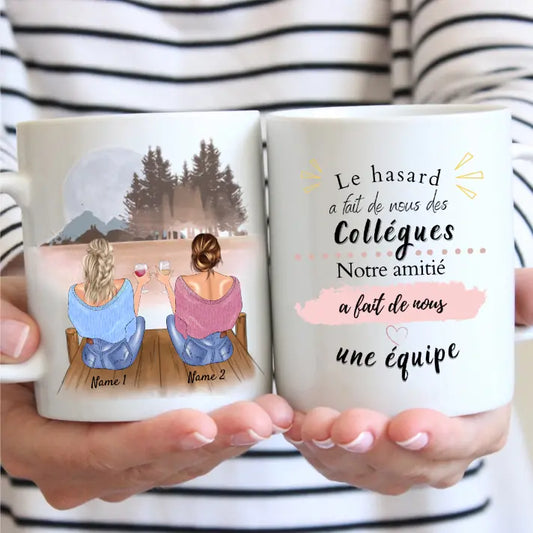 More espresso, moins depresso collègues - Mug personnalisé (2-4 personnes, idée cadeau collègue)